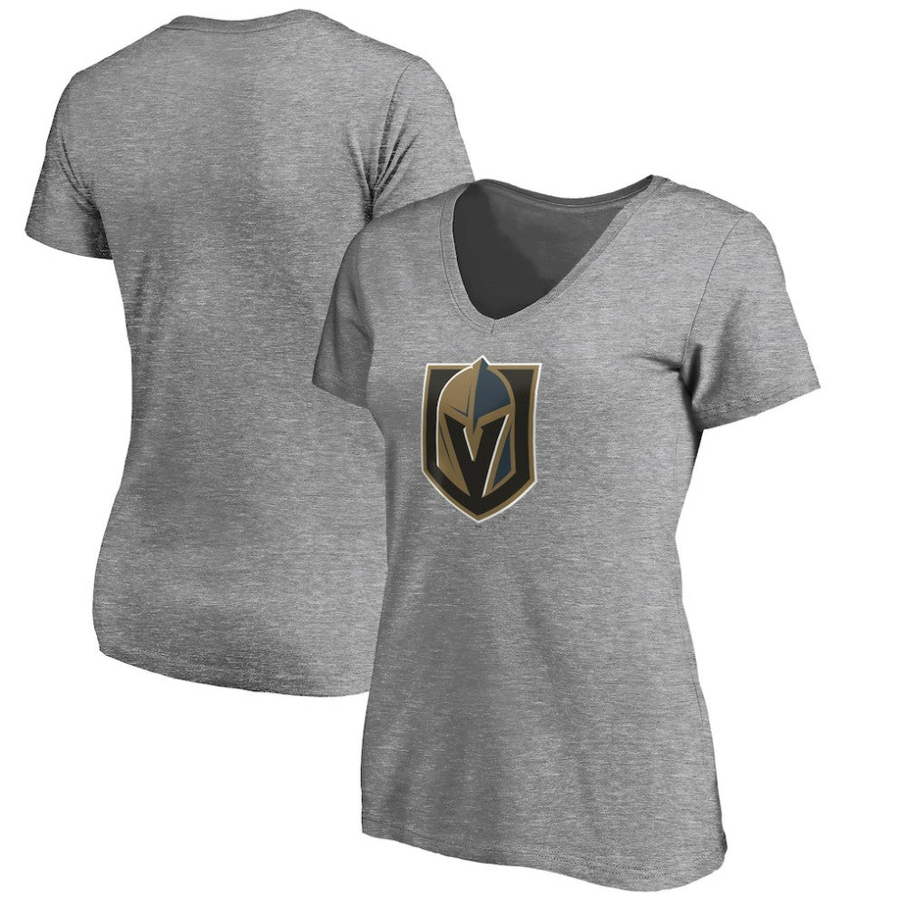Vegas Golden Knights Women's Primary Logo V-Neck T-Shirt - Gray - NHL 200131922