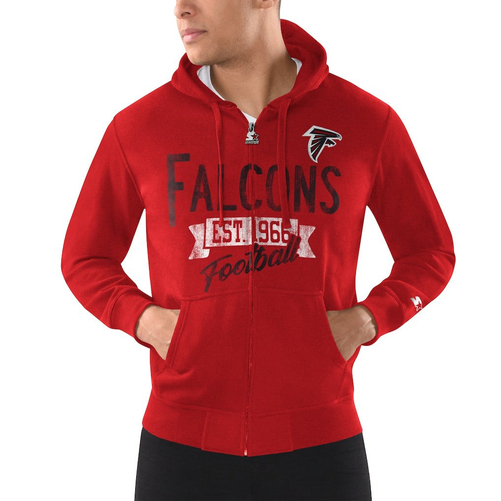 Atlanta Falcons Starter Domestic Post Season Full-Zip Hoodie Red