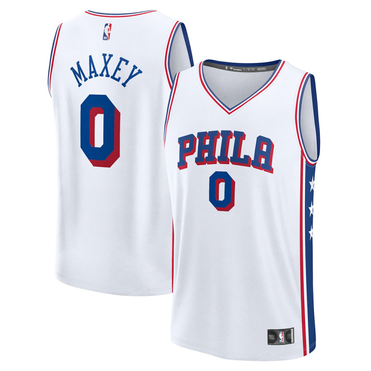 Tyrese Maxey Philadelphia 76ers Fast Break Replica Player Jersey Association Edition White | Fanatics Lifestyle