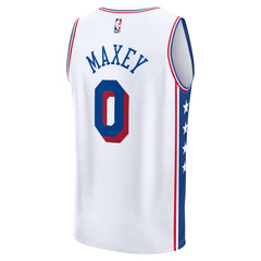 Tyrese Maxey Philadelphia 76ers Fast Break Replica Player Jersey Association Edition White | Fanatics Lifestyle