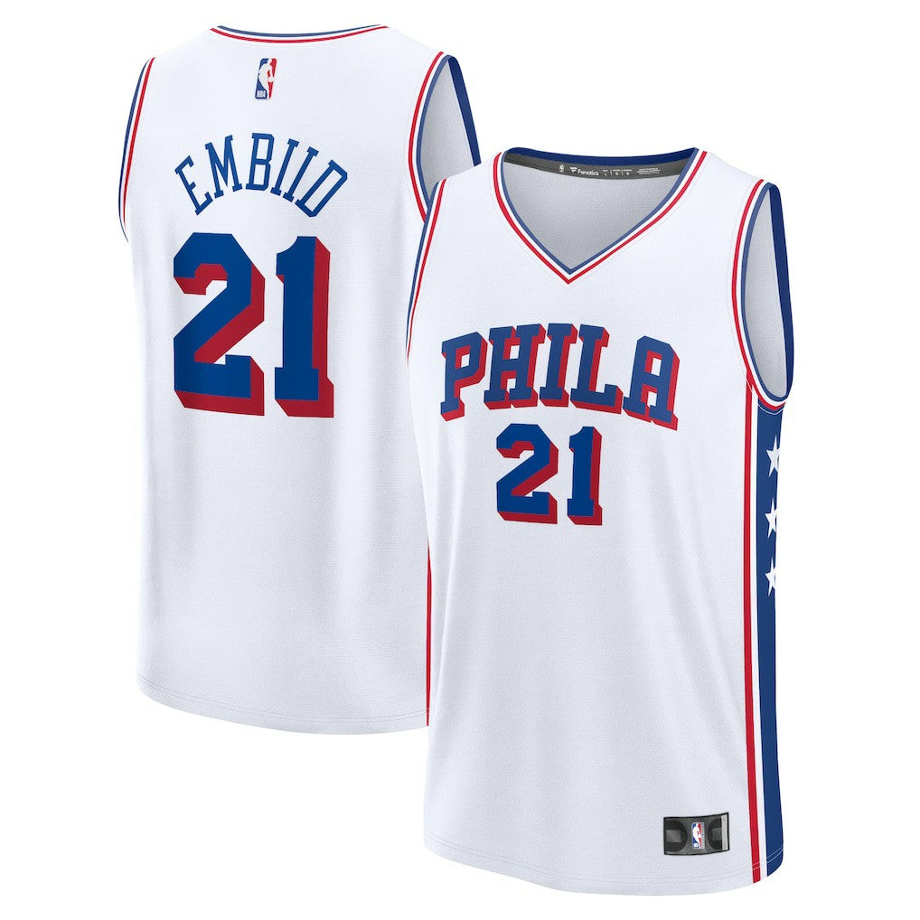 Joel Embiid Philadelphia 76ers Fast Break Replica Player Jersey Association Edition White | Fanatics for sale