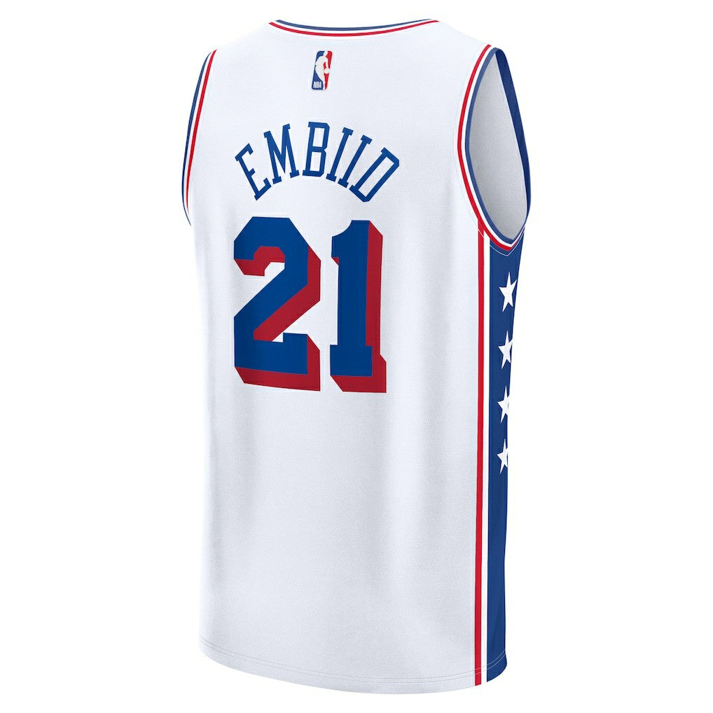 Joel Embiid Philadelphia 76ers Fast Break Replica Player Jersey Association Edition White | Fanatics for sale