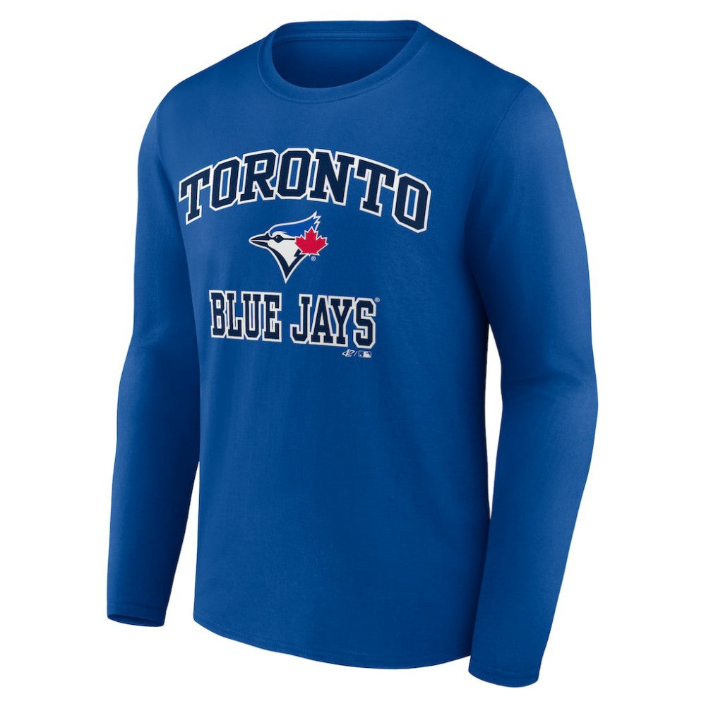 Toronto Blue Jays Logo Athletic Heart & Soul Long Sleeve T-Shirt - Royal - MLB Lifestyle