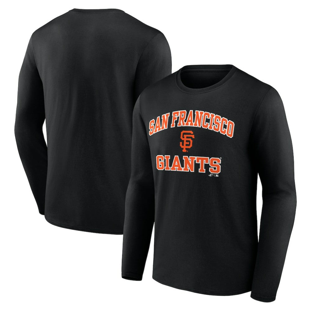 San Francisco Giants Logo Athletic Heart & Soul Long Sleeve T-Shirt - Black - MLB Discount