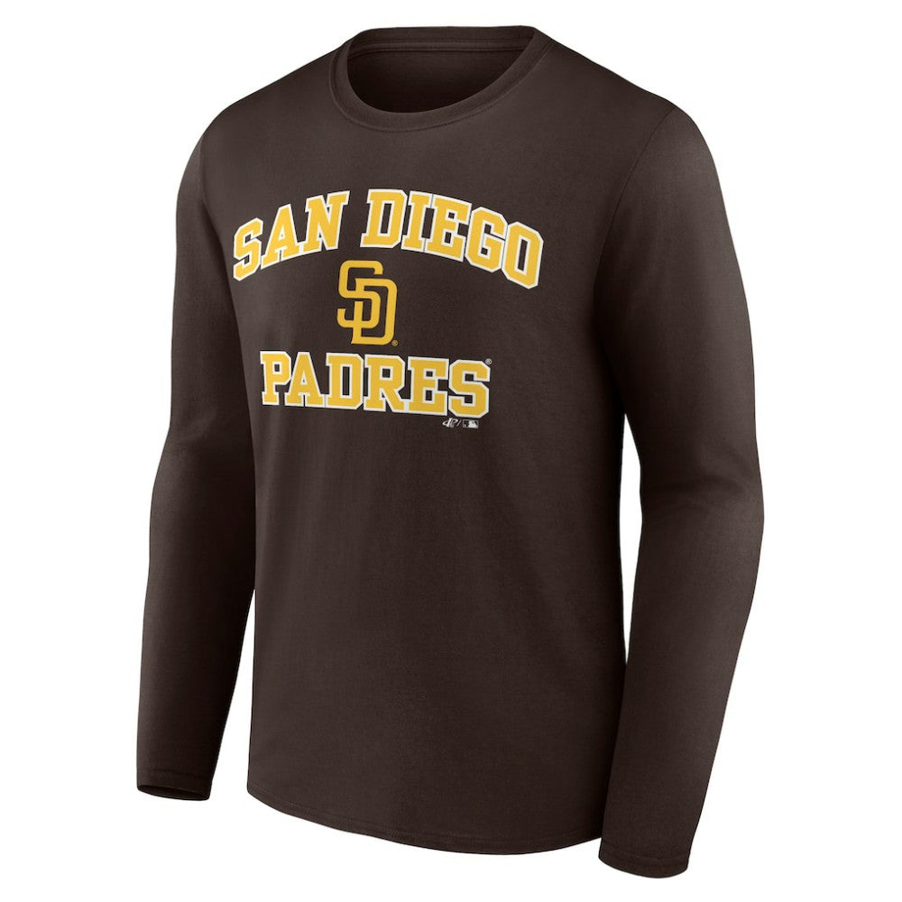 San Diego Padres Logo Athletic Heart & Soul Long Sleeve T-Shirt - Brown - MLB Discount