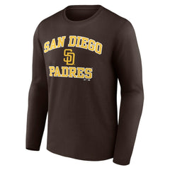 San Diego Padres Logo Athletic Heart & Soul Long Sleeve T-Shirt - Brown - MLB Discount