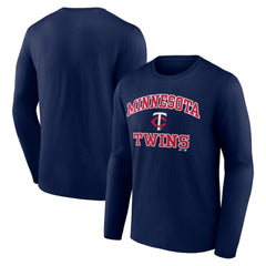 Minnesota Twins Logo Athletic Heart & Soul Long Sleeve T-Shirt - Navy - MLB Sale