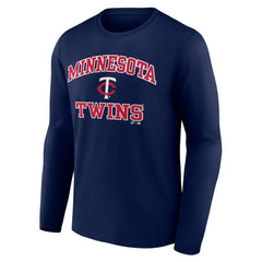 Minnesota Twins Logo Athletic Heart & Soul Long Sleeve T-Shirt - Navy - MLB Sale