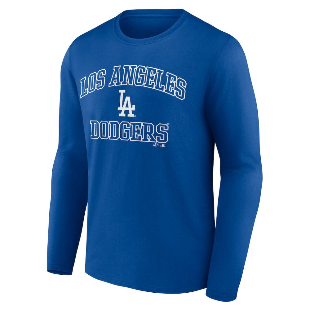 Los Angeles Dodgers Logo Athletic Heart & Soul Long Sleeve T-Shirt - Royal - MLB Sale