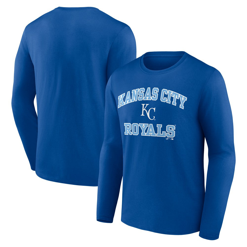 Kansas City Royals Logo Athletic Heart & Soul Long Sleeve T-Shirt - Royal - MLB Discount