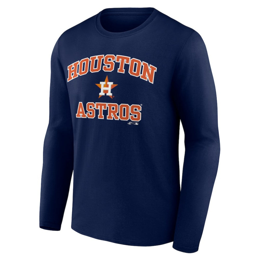 Houston Astros Logo Athletic Heart & Soul Long Sleeve T-Shirt - Navy - MLB Sale