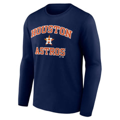 Houston Astros Logo Athletic Heart & Soul Long Sleeve T-Shirt - Navy - MLB Sale