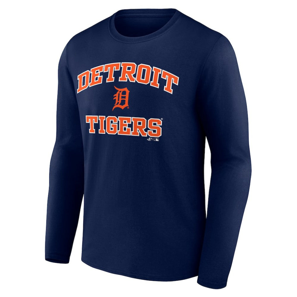Detroit Tigers Logo Athletic Heart & Soul Long Sleeve T-Shirt - Navy - MLB Online
