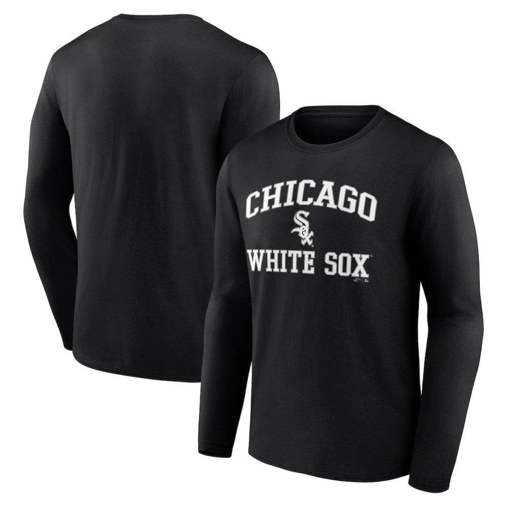 Chicago White Sox Logo Athletic Heart & Soul Long Sleeve T-Shirt - Black - MLB on Sale