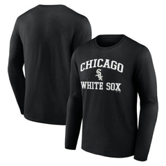 Chicago White Sox Logo Athletic Heart & Soul Long Sleeve T-Shirt - Black - MLB on Sale