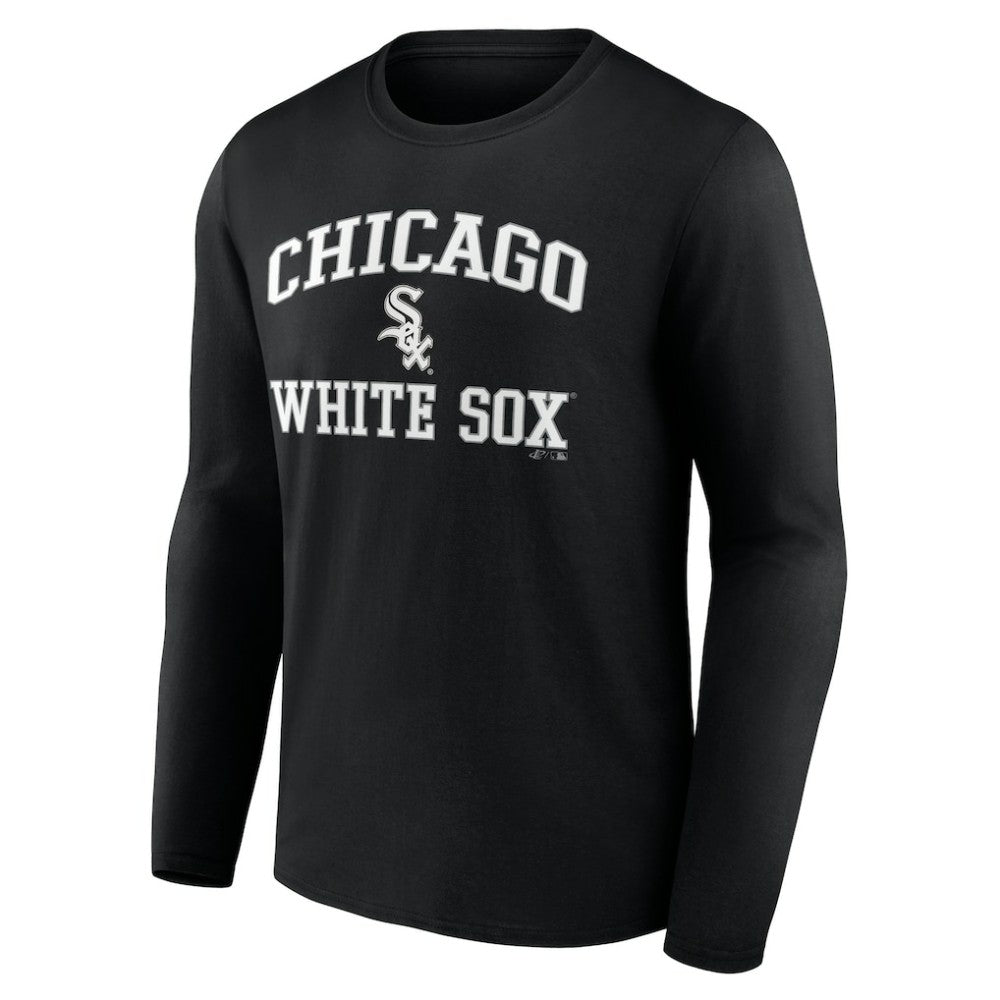 Chicago White Sox Logo Athletic Heart & Soul Long Sleeve T-Shirt - Black - MLB on Sale