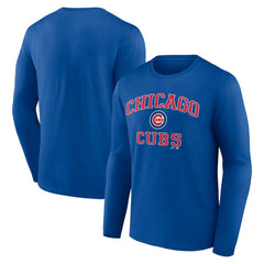 Chicago Cubs Logo Athletic Heart & Soul Long Sleeve T-Shirt - Royal - MLB on Sale
