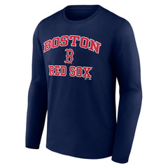 Boston Red Sox Logo Athletic Heart & Soul Long Sleeve T-Shirt - Navy - MLB Discount