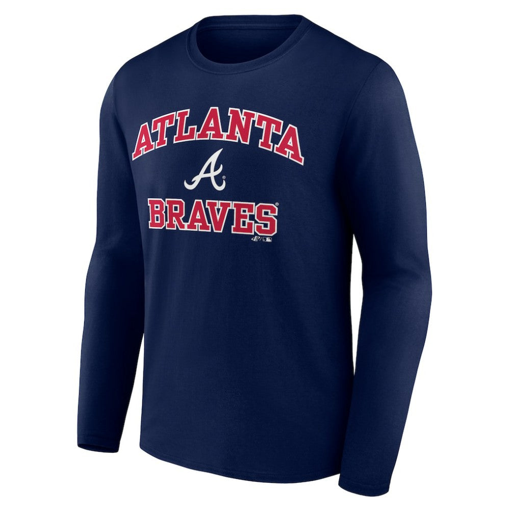 Atlanta Braves Logo Athletic Heart & Soul Long Sleeve T-Shirt - Navy - MLB Discount