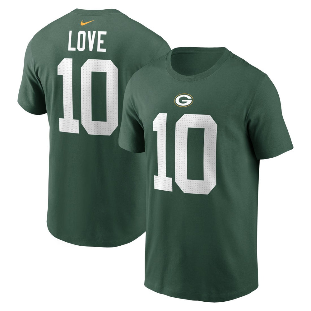 Nike Jordan Love Green Bay Packers Player Name & Number T-Shirt Green