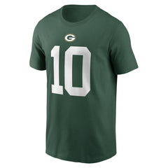 Nike Jordan Love Green Bay Packers Player Name & Number T-Shirt Green
