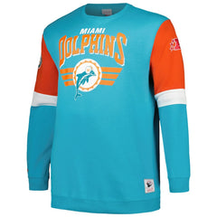 Mitchell & Ness Miami Dolphins Big & Tall Fleece Pullover Sweatshirt Aqua
