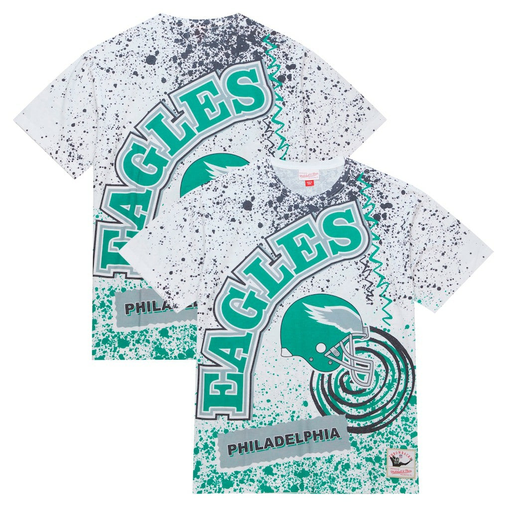 Mitchell & Ness Philadelphia Eagles Big & Tall Allover Print T-Shirt White