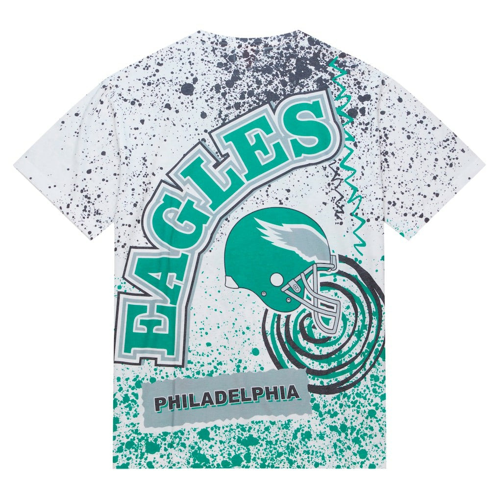 Mitchell & Ness Philadelphia Eagles Big & Tall Allover Print T-Shirt White