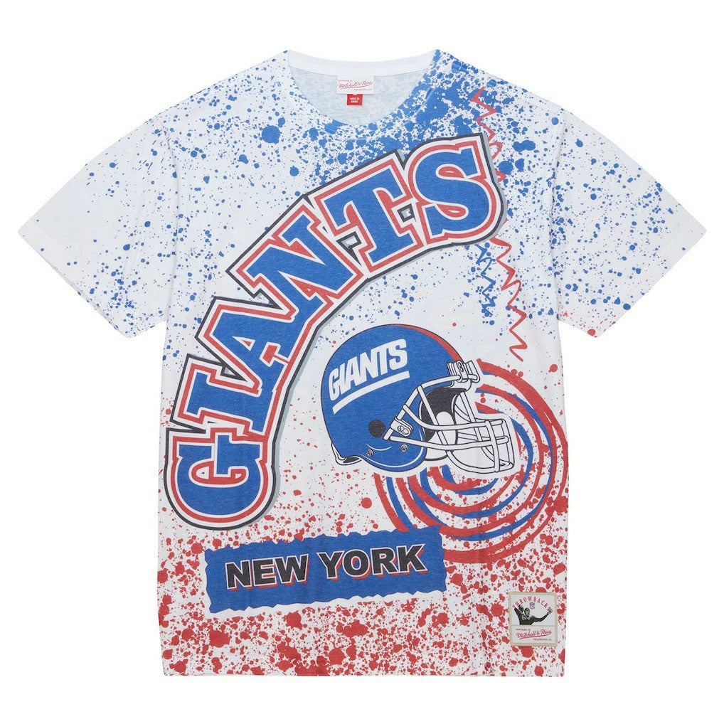 Mitchell & Ness New York Giants Big & Tall Allover Print T-Shirt White