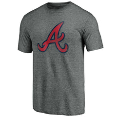 Atlanta Braves Official Logo Tri-Blend T-Shirt - Heather Gray - MLB Sale