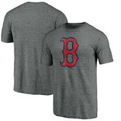 Boston Red Sox Official Logo Tri-Blend T-Shirt - Heather Gray - MLB on Sale