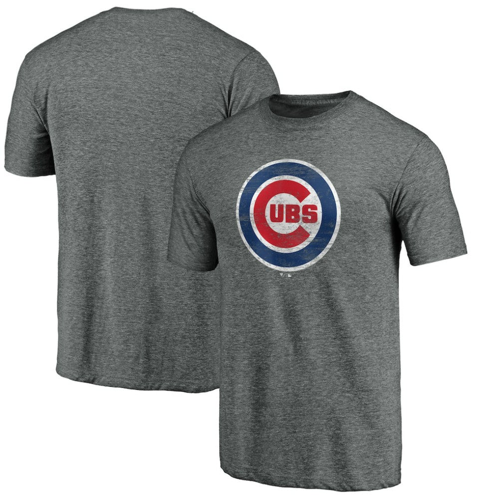 Chicago Cubs Official Logo Tri-Blend T-Shirt - Heather Gray - MLB Online