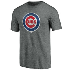 Chicago Cubs Official Logo Tri-Blend T-Shirt - Heather Gray - MLB Online
