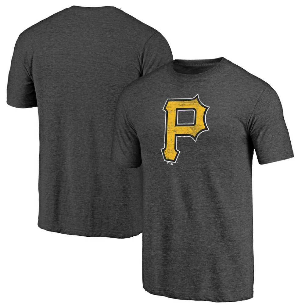 Pittsburgh Pirates Official Logo Tri-Blend T-Shirt - Heather Charcoal - MLB Online