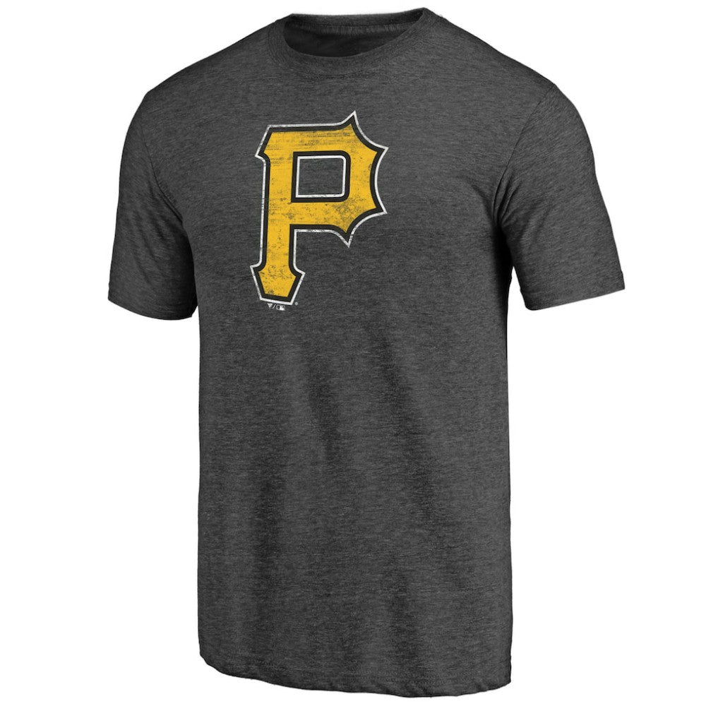 Pittsburgh Pirates Official Logo Tri-Blend T-Shirt - Heather Charcoal - MLB Online
