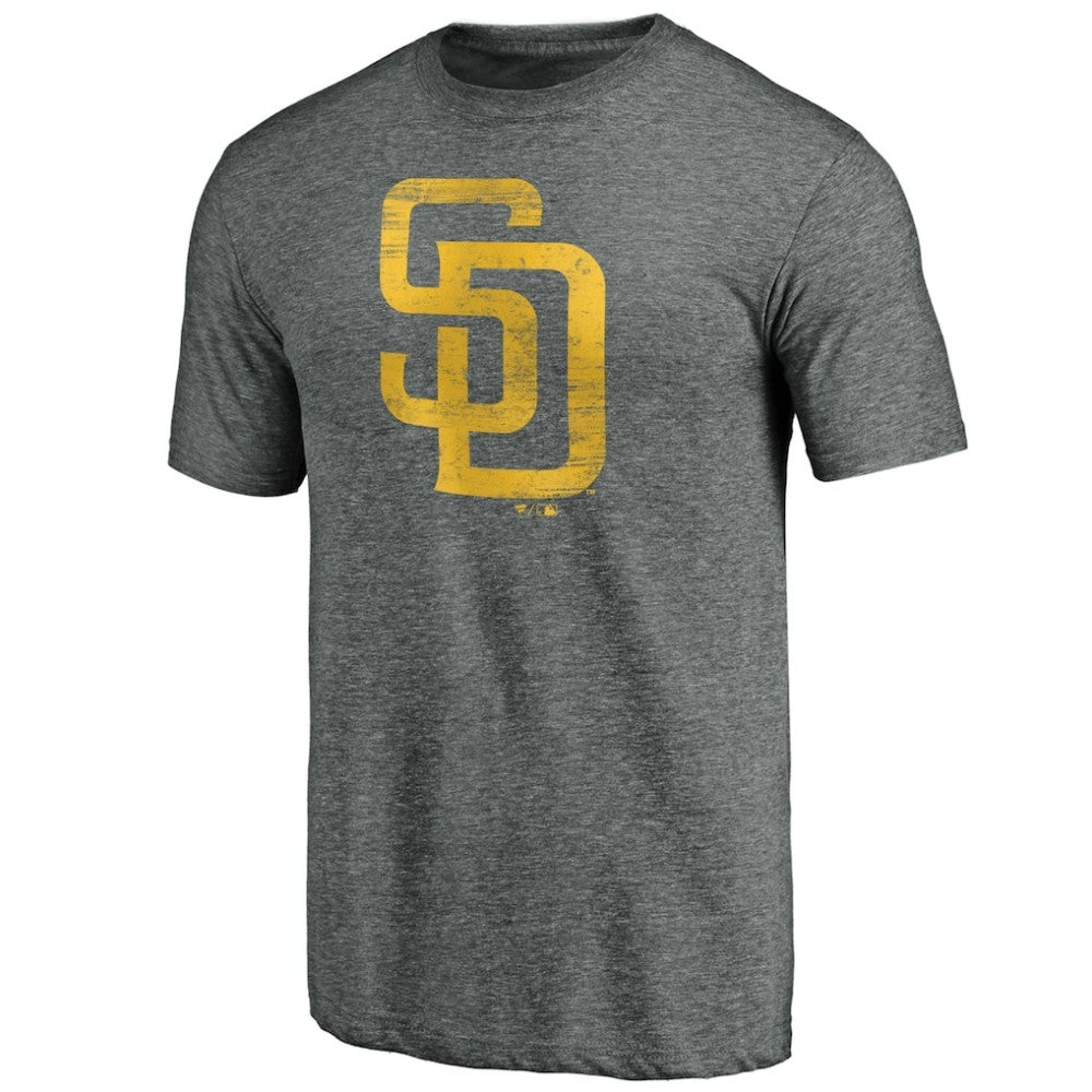 San Diego Padres Official Logo Tri-Blend T-Shirt - Heather Gray - MLB Discount