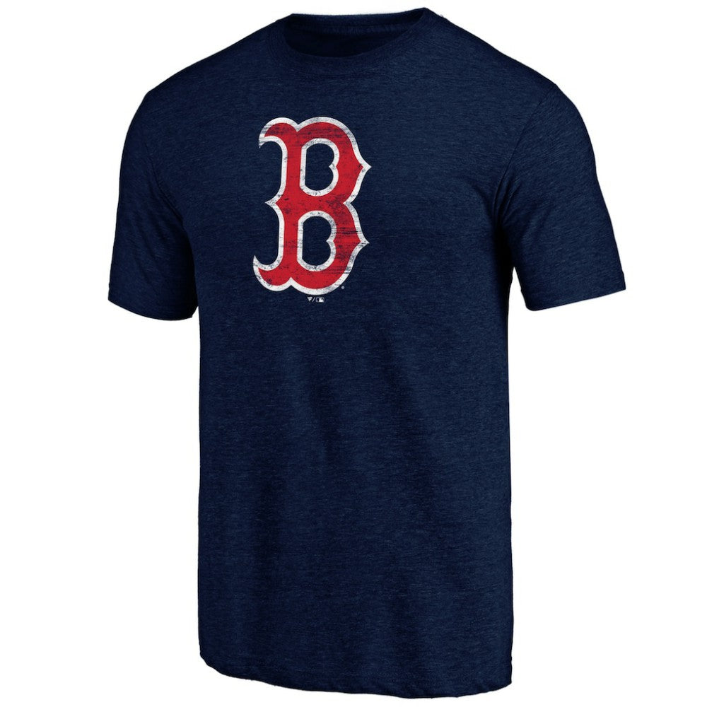 Boston Red Sox Official Logo Tri-Blend T-Shirt - Heather Navy - MLB Online