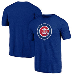 Chicago Cubs Official Logo Tri-Blend T-Shirt - Heather Royal - MLB Lifestyle