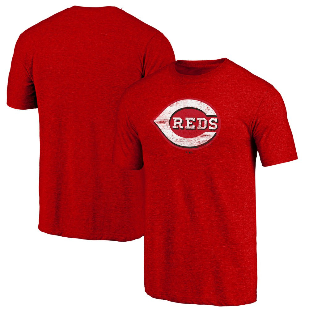 Cincinnati Reds Official Logo Tri-Blend T-Shirt - Heather Red - MLB on Sale