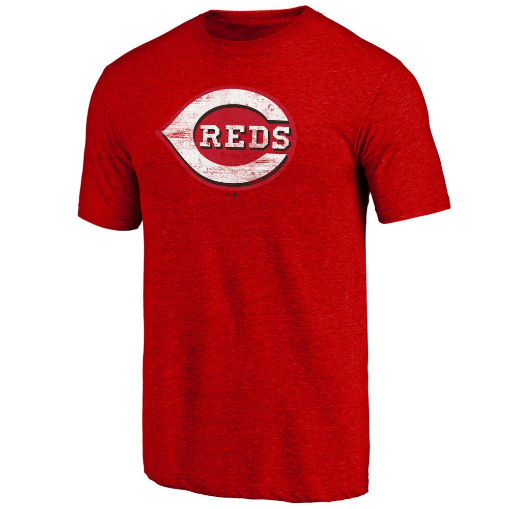 Cincinnati Reds Official Logo Tri-Blend T-Shirt - Heather Red - MLB on Sale