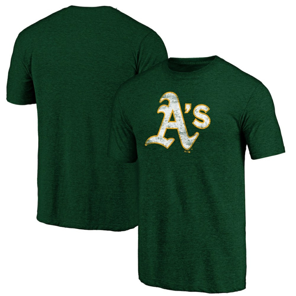 Athletics Official Logo Tri-Blend T-Shirt - Heather Green - MLB Sale