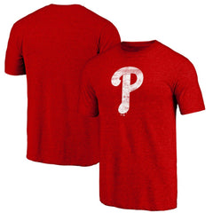 Philadelphia Phillies Official Logo Tri-Blend T-Shirt - Heather Red - MLB on Sale