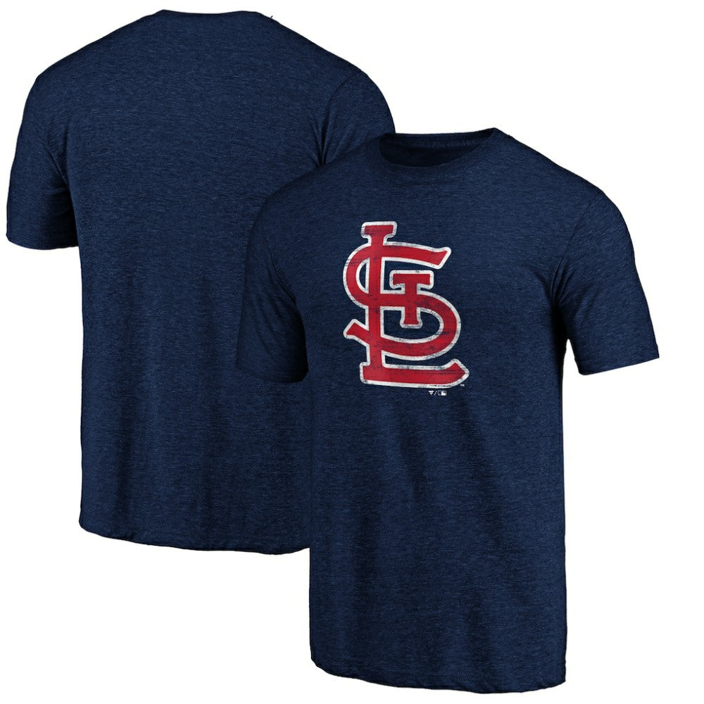 St. Louis Cardinals Official Logo Tri-Blend T-Shirt - Navy - MLB Sale