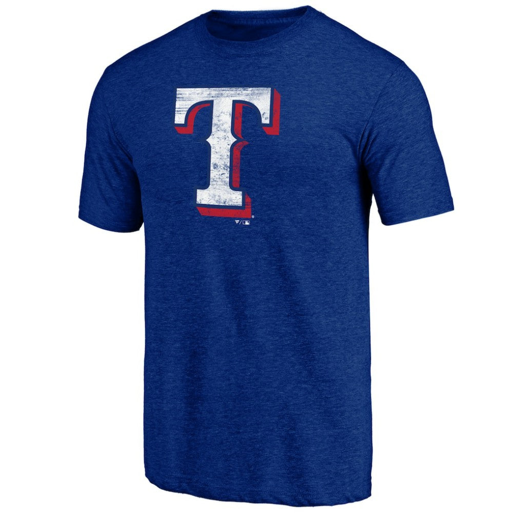 Texas Rangers Official Logo Tri-Blend T-Shirt - Heather Royal - MLB on Sale