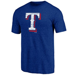 Texas Rangers Official Logo Tri-Blend T-Shirt - Heather Royal - MLB on Sale