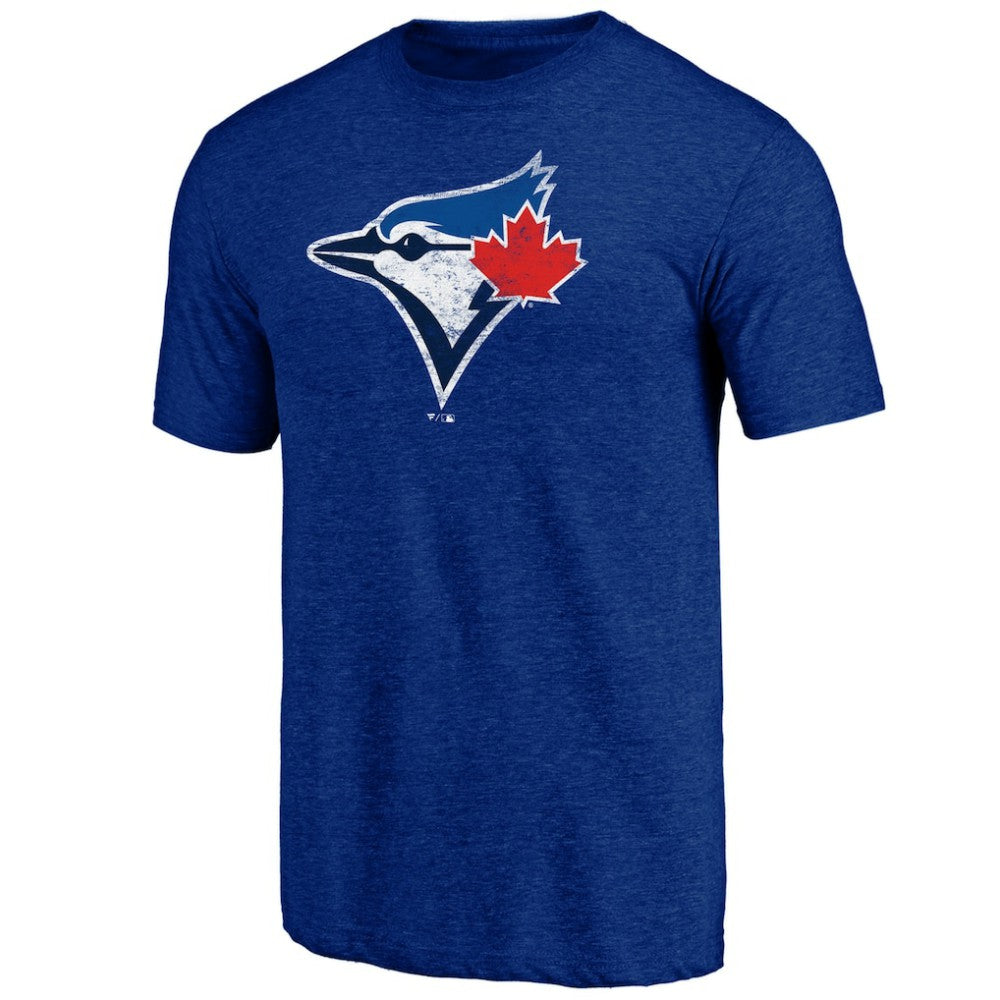 Toronto Blue Jays Official Logo Tri-Blend T-Shirt - Heather Royal - MLB Discount