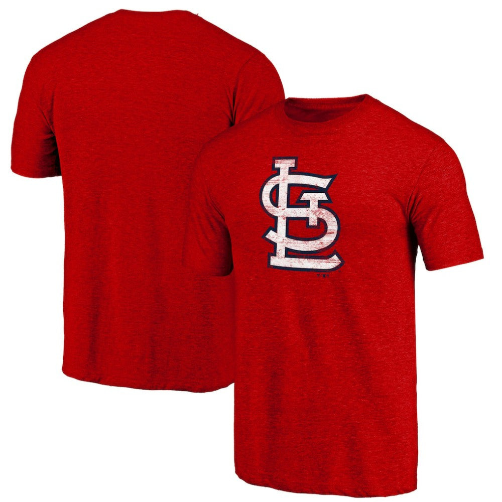 St. Louis Cardinals Official Logo Tri-Blend T-Shirt - Heather Red - MLB on Sale