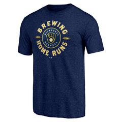 Milwaukee Brewers Hometown Collection Brewing Up Tri-Blend T-Shirt - Heather Navy - MLB Online