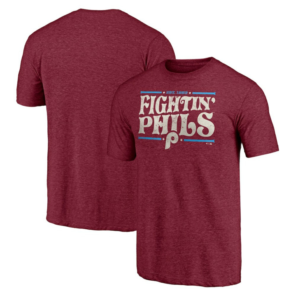 Philadelphia Phillies Hometown Collection Fightin' Phils Tri-Blend T-Shirt - Burgundy - MLB on Sale