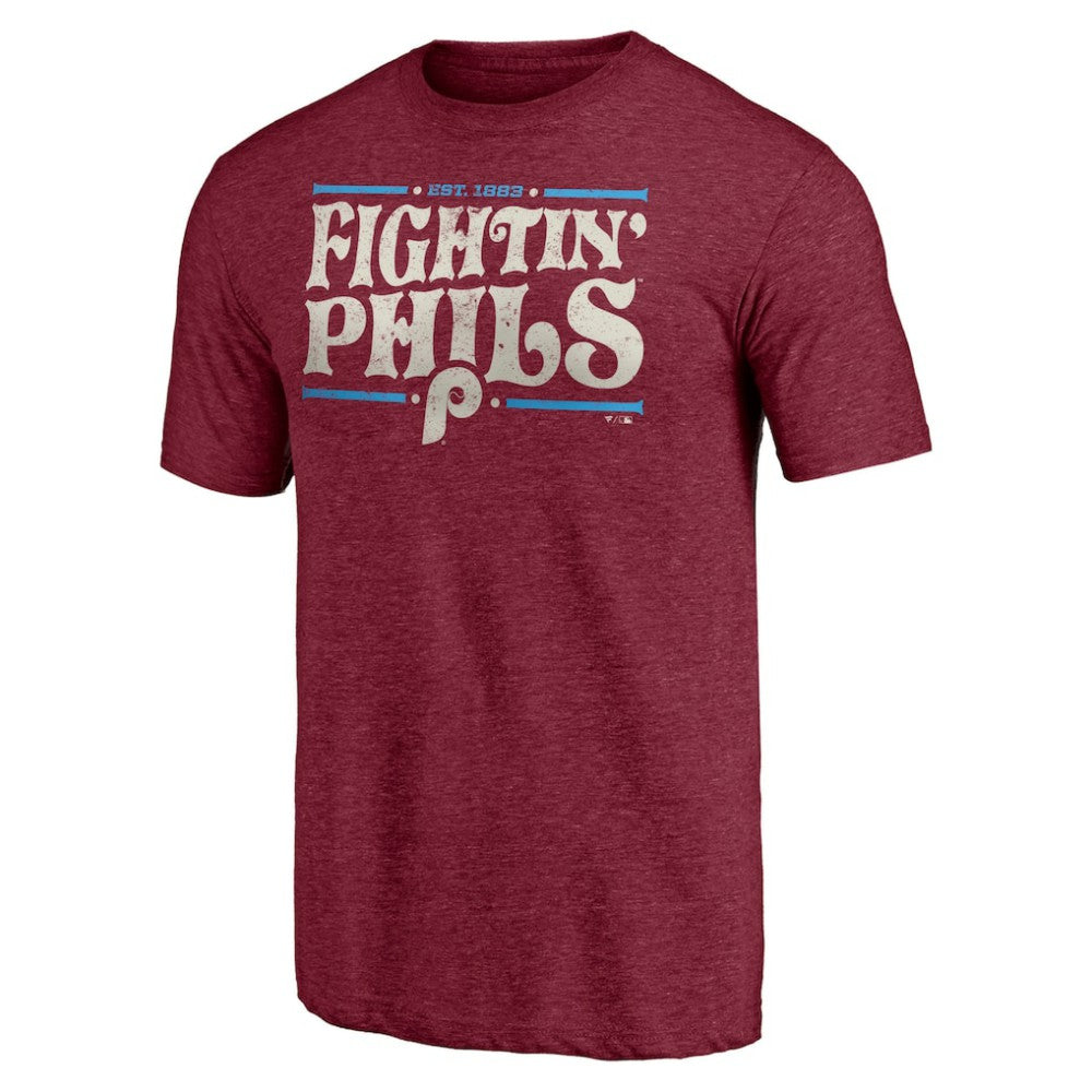 Philadelphia Phillies Hometown Collection Fightin' Phils Tri-Blend T-Shirt - Burgundy - MLB on Sale